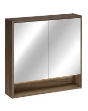Wisząca szafka z lustrem Orzech Villa - Solvane 5X 80 cm w sklepie Edinos.pl