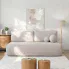 Nowoczesna szenilowa Gienne 3X kremowa sofa gienne 3x w przykładowej aranżacji w salonie