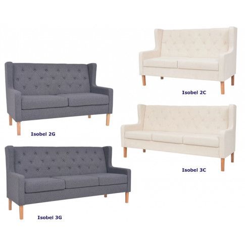 Szczegółowe zdjęcie nr 6 produktu Dwuosobowa sofa Isobel 2C - kremowobiała