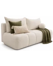 Kremowa sofa nowoczesna boucle z funkcją spania - Emiero 3X w sklepie Edinos.pl