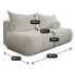 Wymiary kremowej sofy boucle Emiero 3X