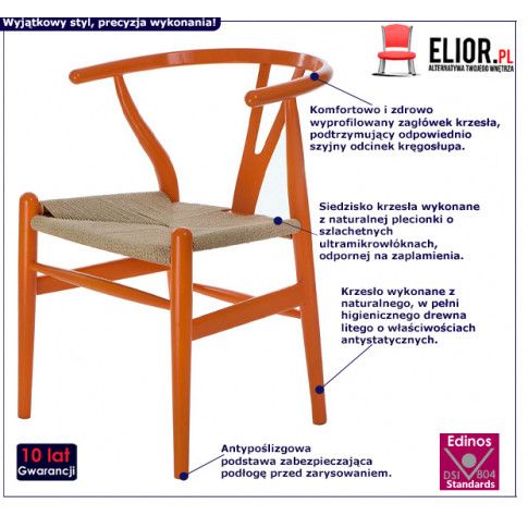 Fotografia Krzesło Ermi - pomarańczowe z kategorii Krzesła