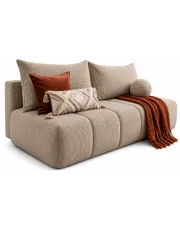 Beżowa nowoczesna szenilowa sofa z funkcją spania - Emiero 4X w sklepie Edinos.pl