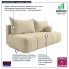 Kremowa sofa welurowa Emiero 5X