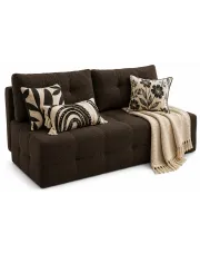 Brązowa sofa pikowana rozkładana boucle z pojemnikiem mocca - Peraxi 3X w sklepie Edinos.pl