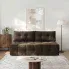 Salon z brązowa kanapa boucle Peraxi 3X mocca
