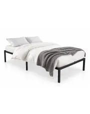 Metalowe czarne łóżko pojedyncze 100x200 cm - Lurento 3X w sklepie Edinos.pl