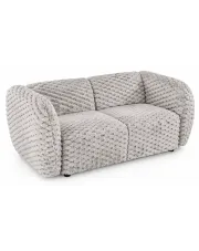 Popielata nowoczesna sofa z trójwymiarową tapicerką - Mexa w sklepie Edinos.pl