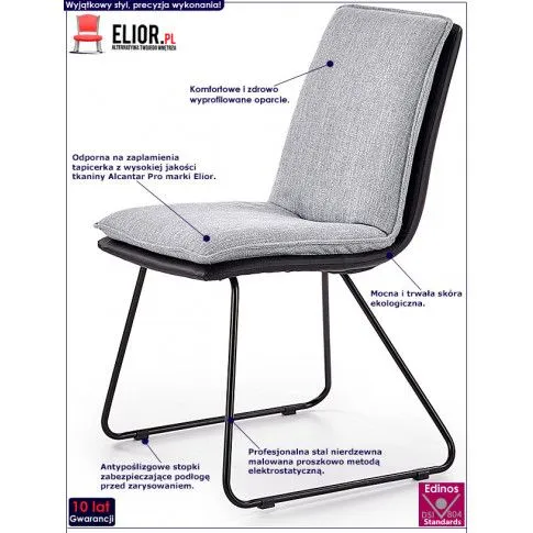 Fotografia Krzesło tapicerowane Silan - popielate z kategorii Krzesła tapicerowane