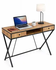 Loftowe biurko na metalowej podstawie 120 cm dąb craft - Corvello w sklepie Edinos.pl