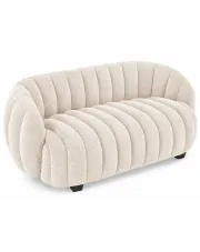 Kremowa miękka sofa dwuosobowa z przeszyciami - Xeda w sklepie Edinos.pl