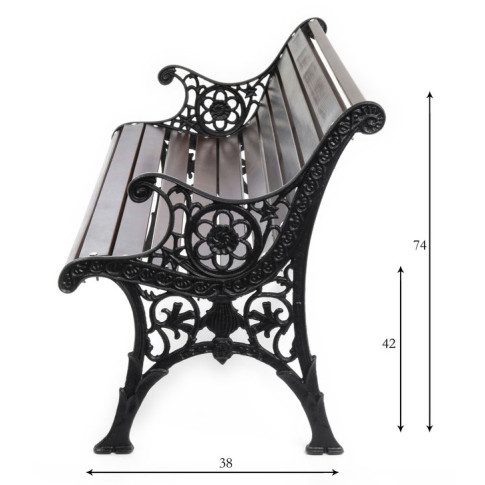 Szczegółowe zdjęcie nr 5 produktu Żeliwna ławka parkowa z ornamentem - Idra
