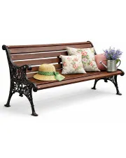 Żeliwna ławka parkowa z ornamentem - Selra w sklepie Edinos.pl
