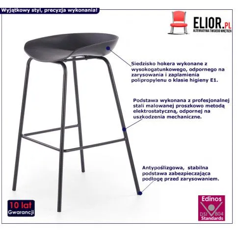 Fotografia Loftowy hoker Tulipex - czarny z kategorii Hokery