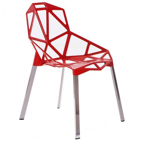 Zdjęcie produktu Stylowe krzesło Breto - czerwone.