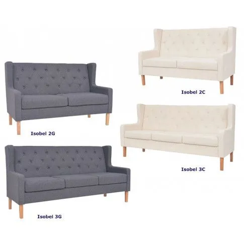 Szczegółowe zdjęcie nr 7 produktu Trzyosobowa sofa Faselo 3C - kremowobiała