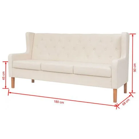 Szczegółowe zdjęcie nr 6 produktu Trzyosobowa sofa Faselo 3C - kremowobiała