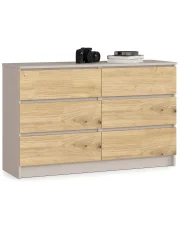 Komoda z 6 szufladami dąb artisan + kaszmir Wiki 3X w sklepie Edinos.pl