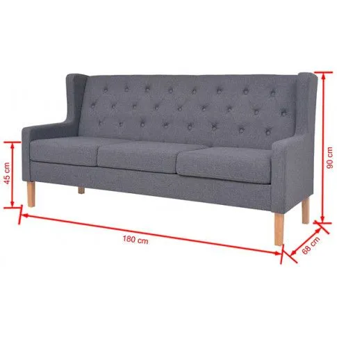 Szczegółowe zdjęcie nr 6 produktu Trzyosobowa sofa Faselo 3G - szara