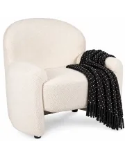 Kremowy welurowy designerski fotel wypoczynkowy - Bimi 3X w sklepie Edinos.pl