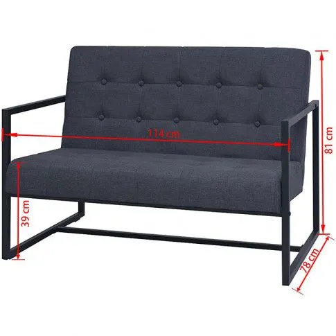 Szczegółowe zdjęcie nr 6 produktu Zgrabna 2-osobowa sofa Aparro - ciemnoszara
