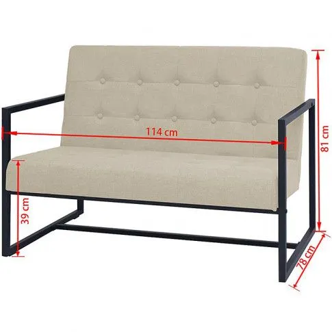 Szczegółowe zdjęcie nr 6 produktu Zgrabna 2-osobowa sofa Aparro - kremowa