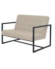 Zgrabna 2-osobowa sofa Mefir - kremowa w sklepie Edinos.pl