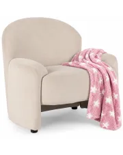 Kremowy nowoczesny fotel futrzak boucle - Bimi 4X w sklepie Edinos.pl