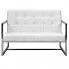 Fotografia Zgrabna 2-osobowa sofa Aparro z ekoskóry - biała z kategorii Kanapy i sofy