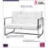 Szczegółowe zdjęcie nr 6 produktu Zgrabna 2-osobowa sofa Aparro z ekoskóry - biała