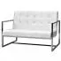 Zdjęcie produktu Zgrabna 2-osobowa sofa Mefir z ekoskóry - biała.