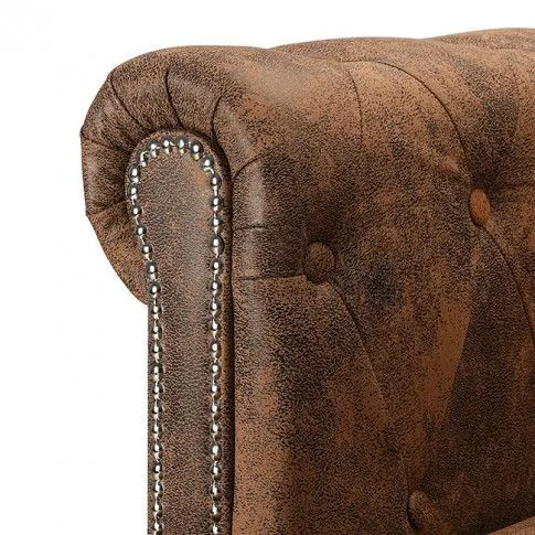 Brązowa sofa z leżanką w stylu Chesterfield, lewostronna - Charlotte 4Q