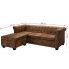 Brązowa sofa z leżanką w stylu Chesterfield, lewostronna - Charlotte 4Q