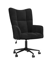 Fotel do biurka glamour czarny - Grado w sklepie Edinos.pl