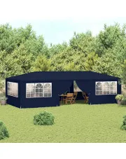 vidaXL Namiot imprezowy ze ściankami, 4x9 m, niebieski, 90 g/m² w sklepie Edinos.pl