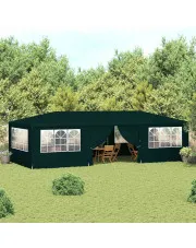 vidaXL Namiot imprezowy ze ściankami, 4x9 m, zielony, 90 g/m² w sklepie Edinos.pl