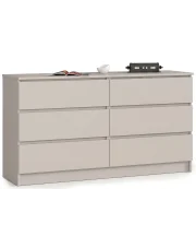 Kaszmirowa komoda z 6 szufladami do salonu - Clemont 3X w sklepie Edinos.pl