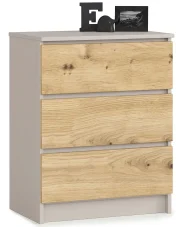 Komoda z 3 szufladami dąb artisan + kaszmir - Verris 10X w sklepie Edinos.pl