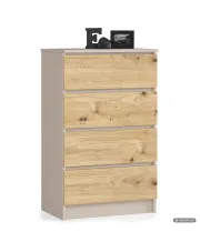 KOMODA K60 4SZ CLP PK KASZMIR / DĄB ARTISAN w sklepie Edinos.pl