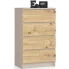 Nowoczesna komoda kaszmir + dąb artisan z 4 szufladami - Branni 3X