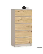 KOMODA K60 5SZ CLP PK KASZMIR / DĄB ARTISAN w sklepie Edinos.pl