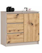 Komoda z szufladami i półkami kaszmir + dąb artisan - Verris 8X w sklepie Edinos.pl