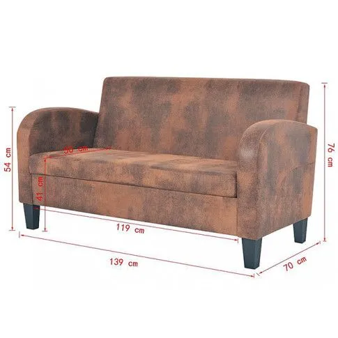 Szczegółowe zdjęcie nr 9 produktu Dwuosobowa sofa Atlas 2X - brązowa