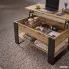 Szczegółowe zdjęcie nr 6 produktu Stolik kawowy z podnoszonym blatem DENVER 92 cm prostokątny z półką Dąb Artisan czarne nogi