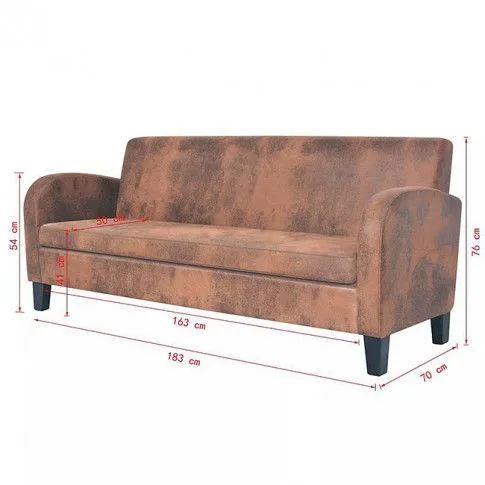 Szczegółowe zdjęcie nr 9 produktu Trzyosobowa sofa Mayor 3X - brązowa