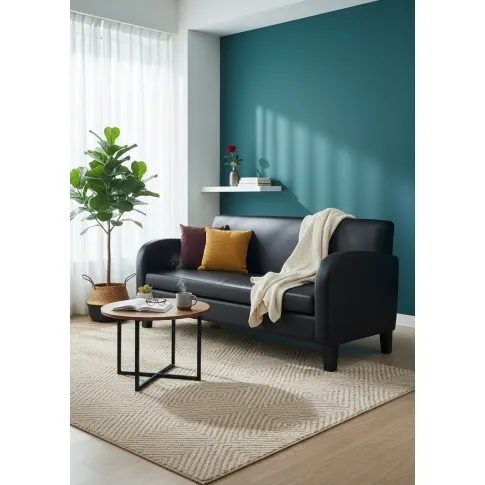 Fotografia Dwuosobowa sofa Atlas 2X - czarna z kategorii Kanapy i sofy