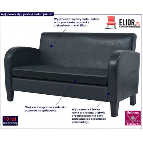 Fotografia Dwuosobowa sofa Mayor 2X - czarna z kategorii Kanapy i sofy