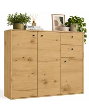 Minimalistyczna komoda z półkami i szufladami 120 cm dąb artisan - Onifa w sklepie Edinos.pl