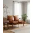 Fotografia Elegancka skórzana sofa Canes - brązowa z kategorii Kanapy i sofy