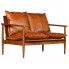 Szczegółowe zdjęcie nr 5 produktu Elegancka skórzana sofa Stera - brązowa